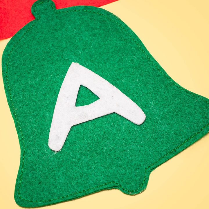 Handmade Upcycled Personalized Felt Garland/ Bunting For Christmas Wall Decoration