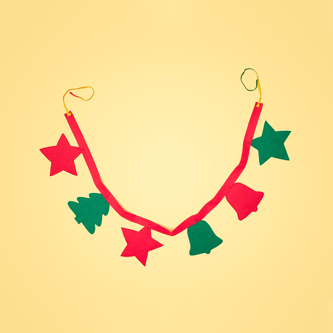 Handmade Upcycled Personalized Felt Garland/ Bunting For Christmas Wall Decoration