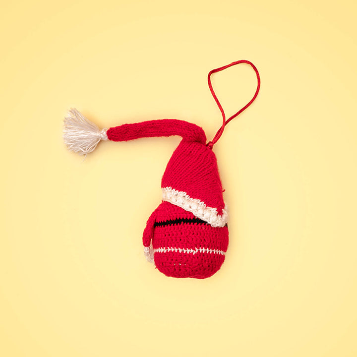 Handmade Upcycled Santa Claus Crochet Woollen Ornament For Christmas Tree Decoration