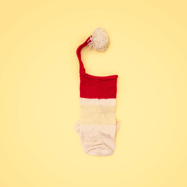 Upcycled Santa Wool Knitted Wine Bottle Cover