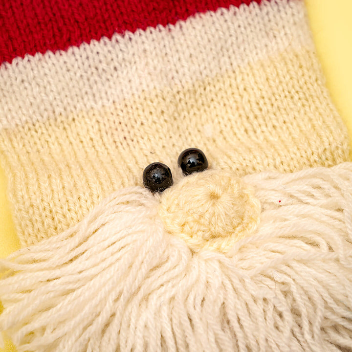 Upcycled Santa Wool Knitted Wine Bottle Cover