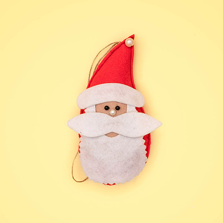 Handmade Upcycled Santa And Reindeer Felt Ornaments For Christmas Tree Decoration | Set Of 2