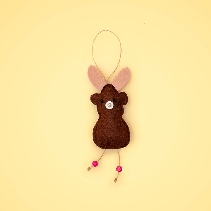 Handmade Upcycled Santa And Reindeer Felt Ornaments For Christmas Tree Decoration | Set Of 2