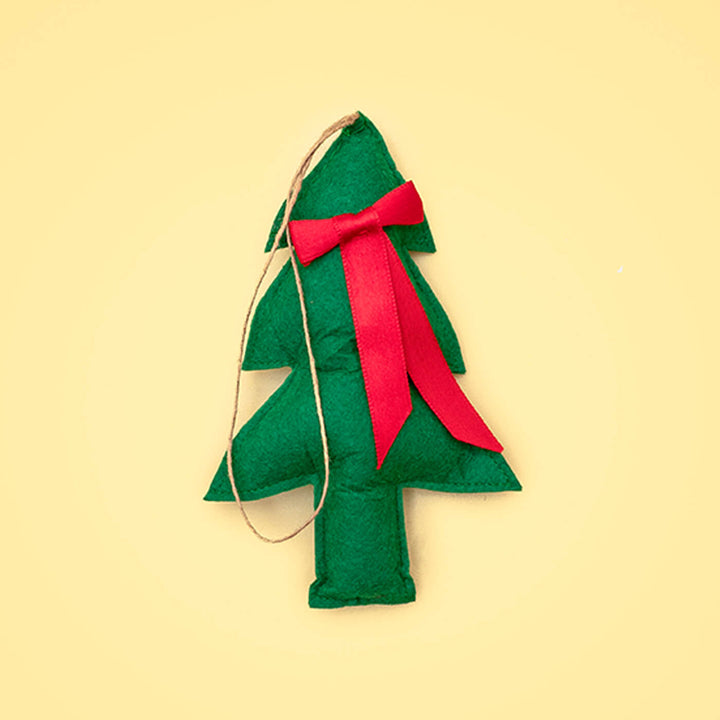 Handmade Upcycled Xmas Felt Ornaments For Christmas Tree Decoration | Set Of 4