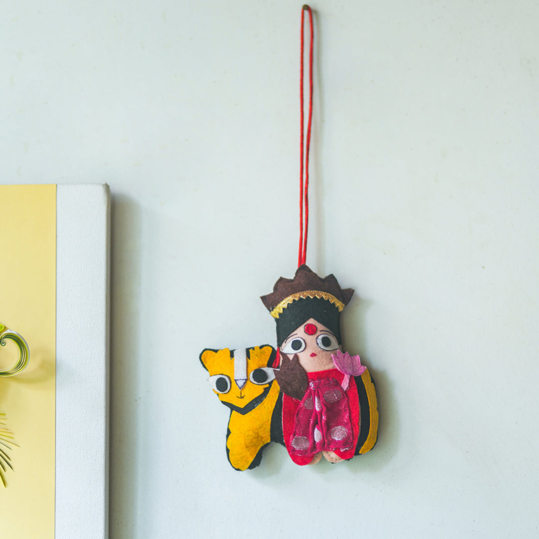 Upcycled Fiber Goddess Durga Charm