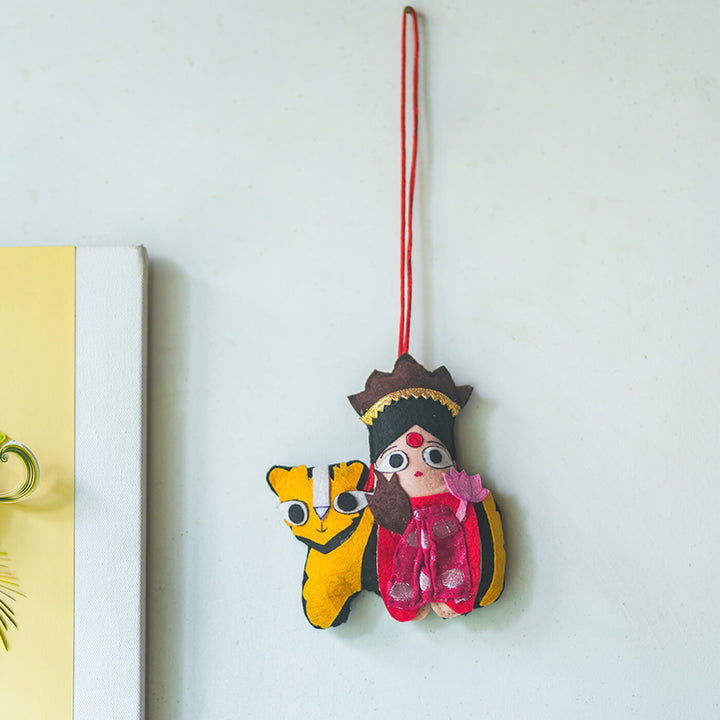 Upcycled Fiber Goddess Durga Charm