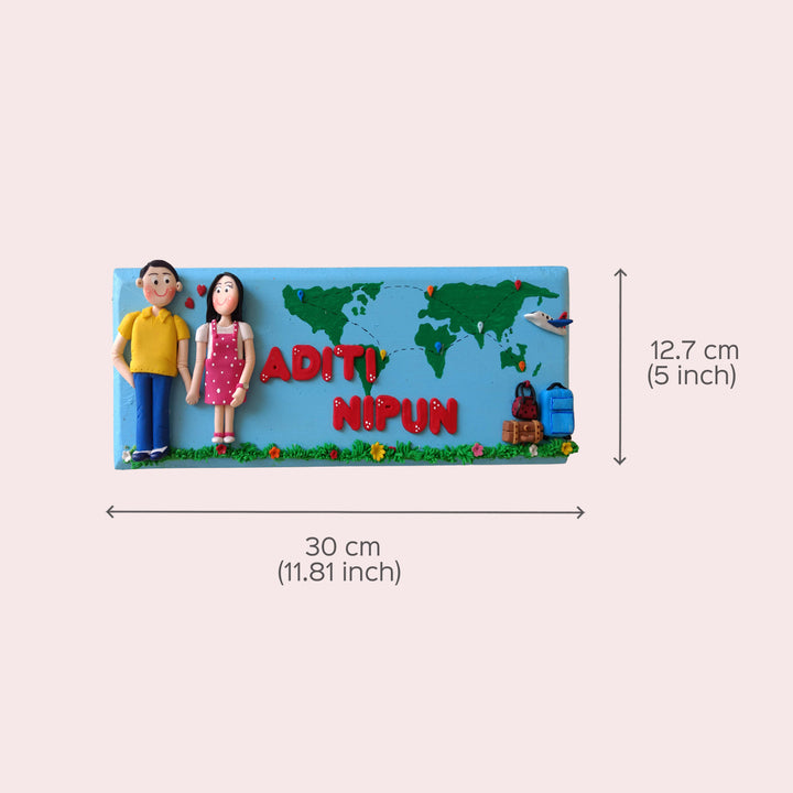 Personalised Travelling Couple Name Plate