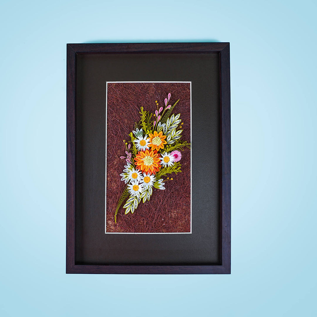 Paper Quilling Brown Wall Frame