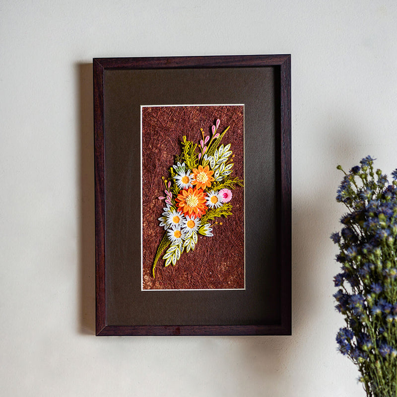 Paper Quilling Brown Wall Frame