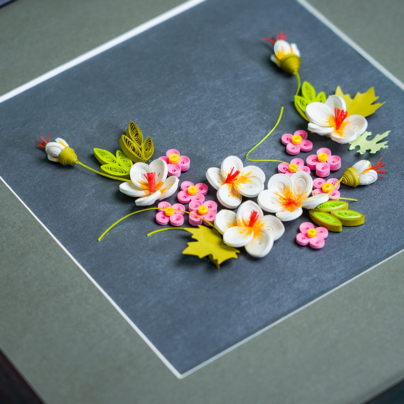 Paper Quilling Grey Wall Frame Zwende