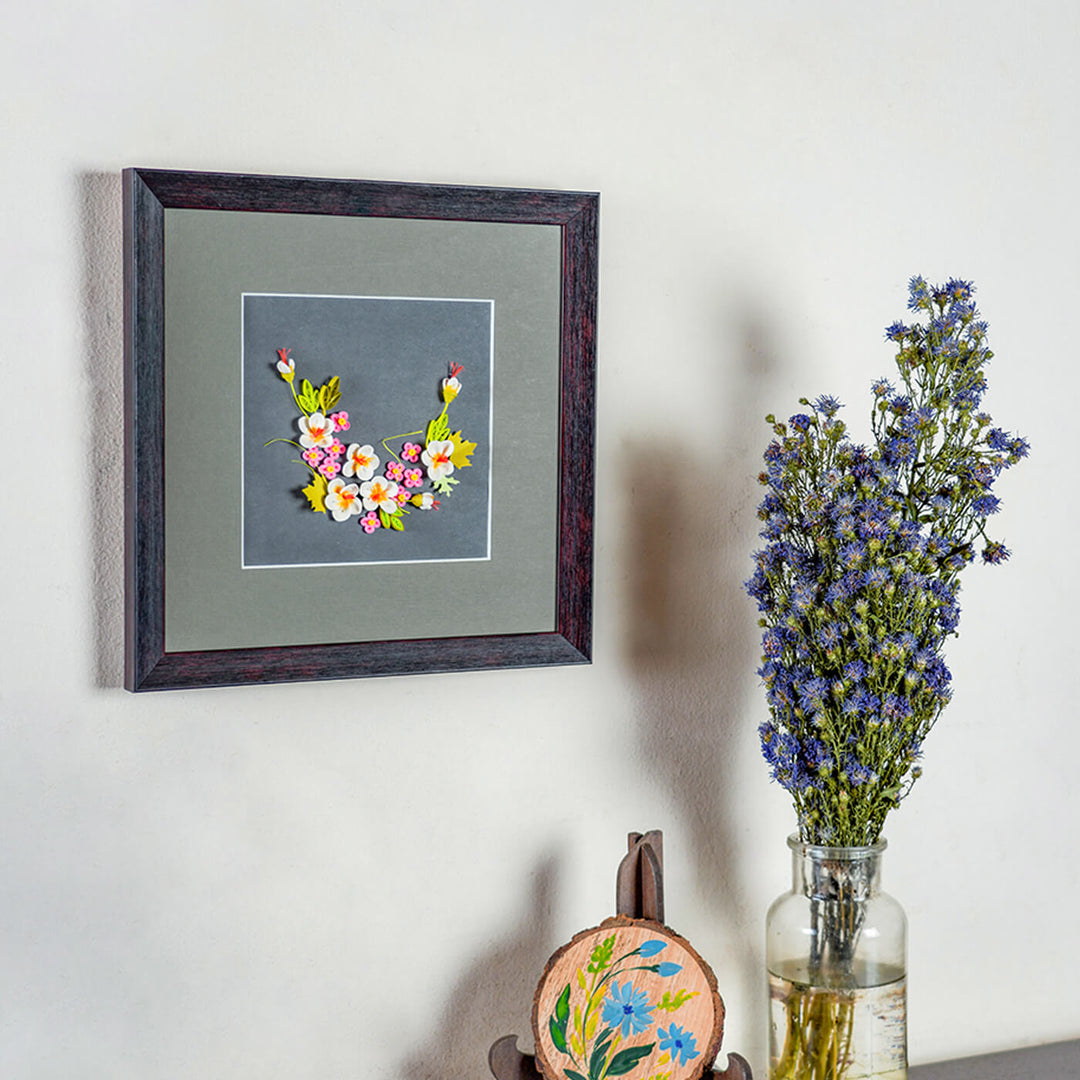 Paper Quilling Grey Wall Frame