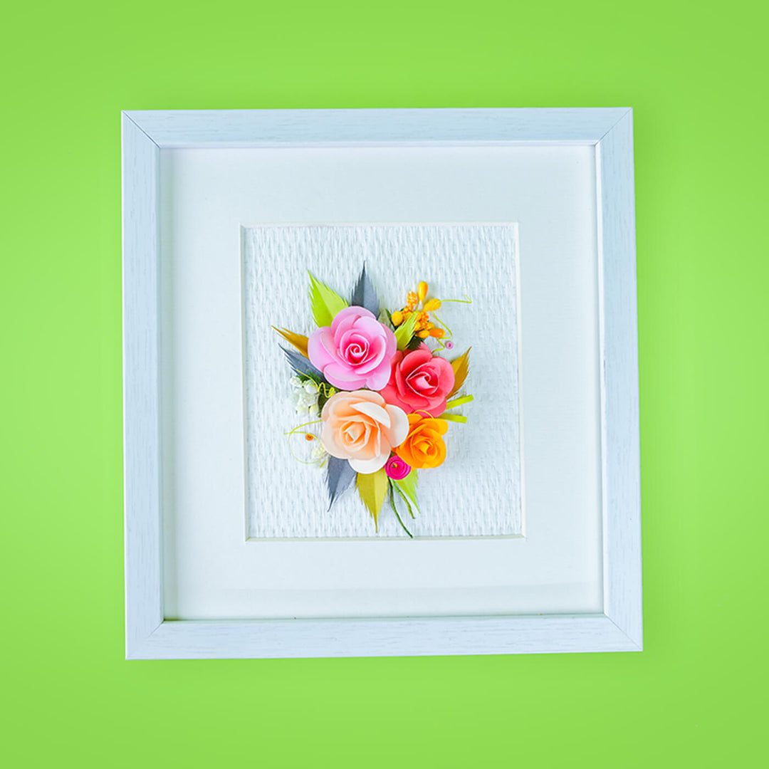 Wall Decor Frame With Quilled Roses