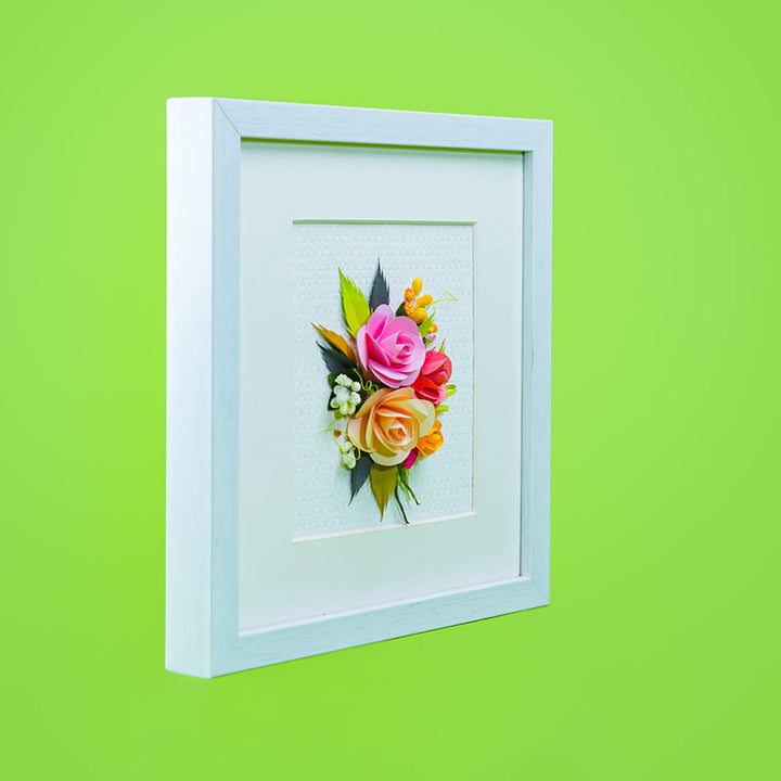 Wall Decor Frame With Quilled Roses