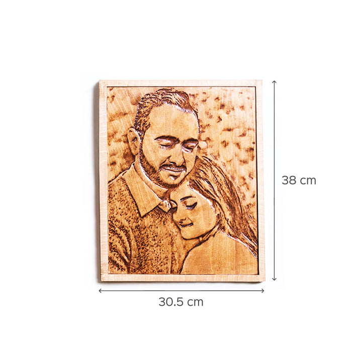 Beech Wood Engraved Portraits - Wood Grain