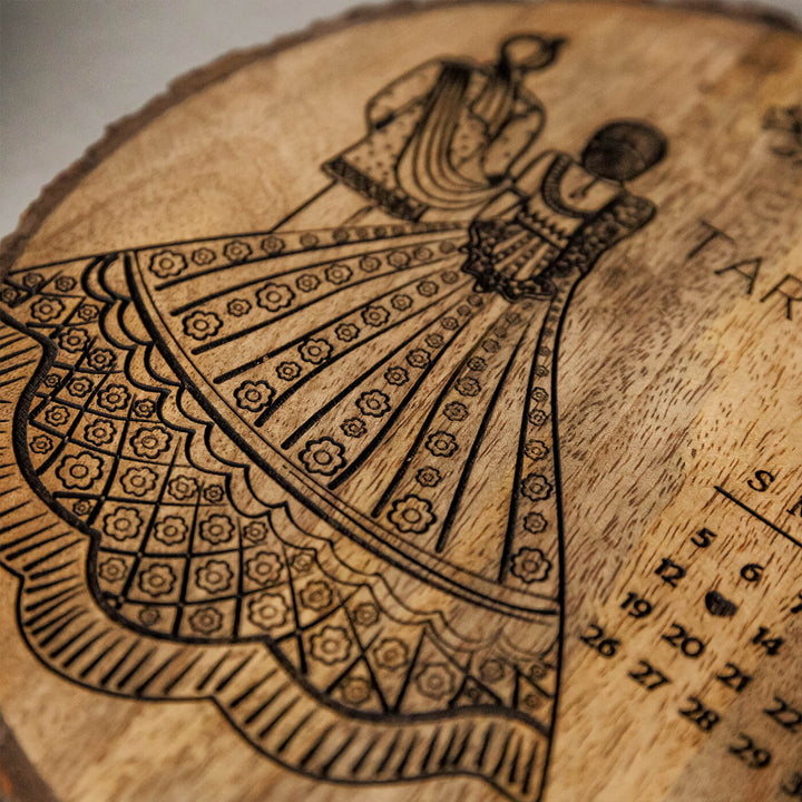 Engraved Wooden Plaque For North Indian Couples | Customized Wedding Gift