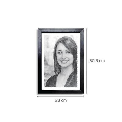 Black & White Portrait With Dotted/Half-tone Effect - Handmade marble