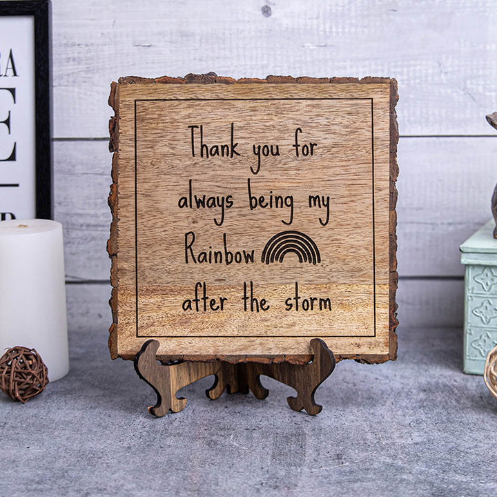 "Thank You For Being My Rainbow" Wooden Plaque - Personalized Wedding Gift