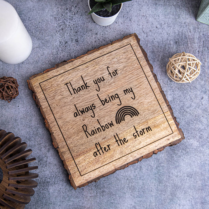 "Thank You For Being My Rainbow" Wooden Plaque - Personalized Wedding Gift