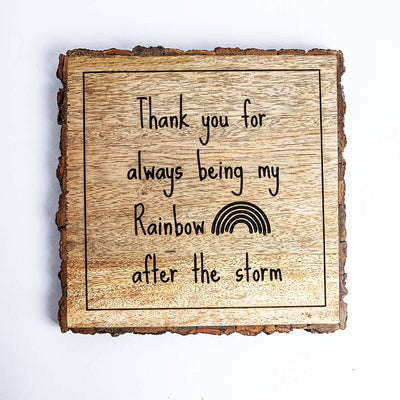 "Thank You For Being My Rainbow" Wooden Plaque - Personalized Wedding Gift