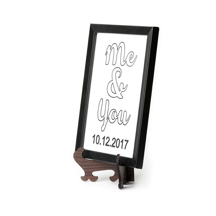 "Me and You" Marble Plaque Black Colour - Customizable Dates - Personalized Wedding Gift