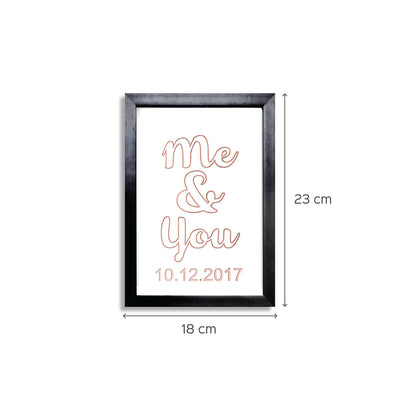 "Me and You" Marble Plaque Rose Gold Colour - Customizable Dates - Personalized Wedding Gift