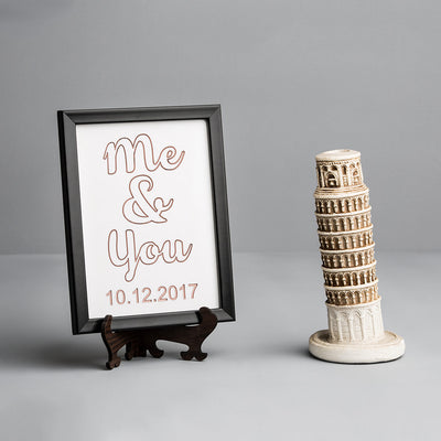 "Me and You" Marble Plaque Rose Gold Colour - Customizable Dates - Personalized Wedding Gift