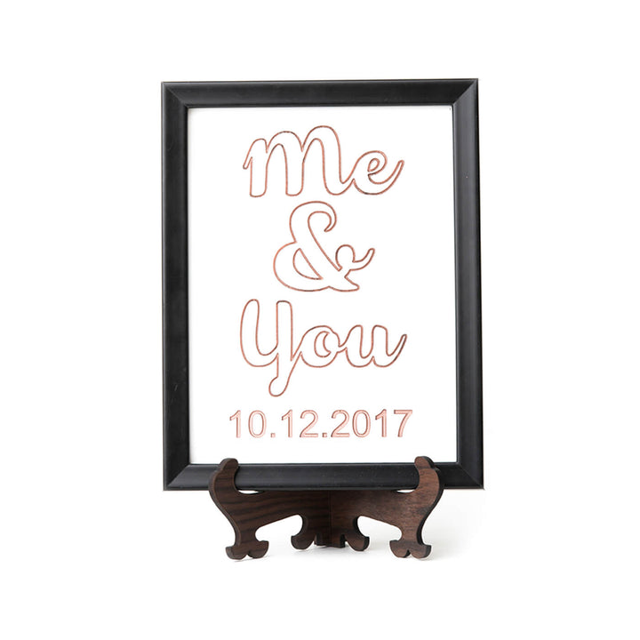 "Me and You" Marble Plaque Rose Gold Colour - Customizable Dates - Personalized Wedding Gift