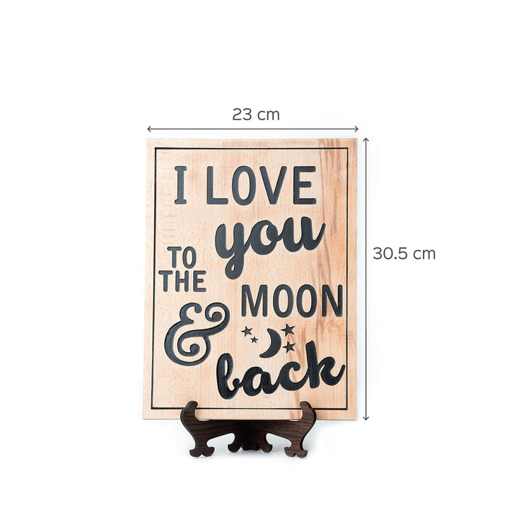 "I Love You To The Moon And Back"- Thoughtful Quote Plaque - Personalized Wedding Gift