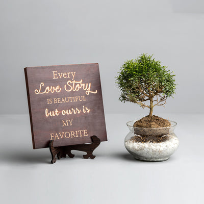 "Every Love Story Is Beautiful"- Thoughtful Quote Plaque - Personalized Wedding Gift