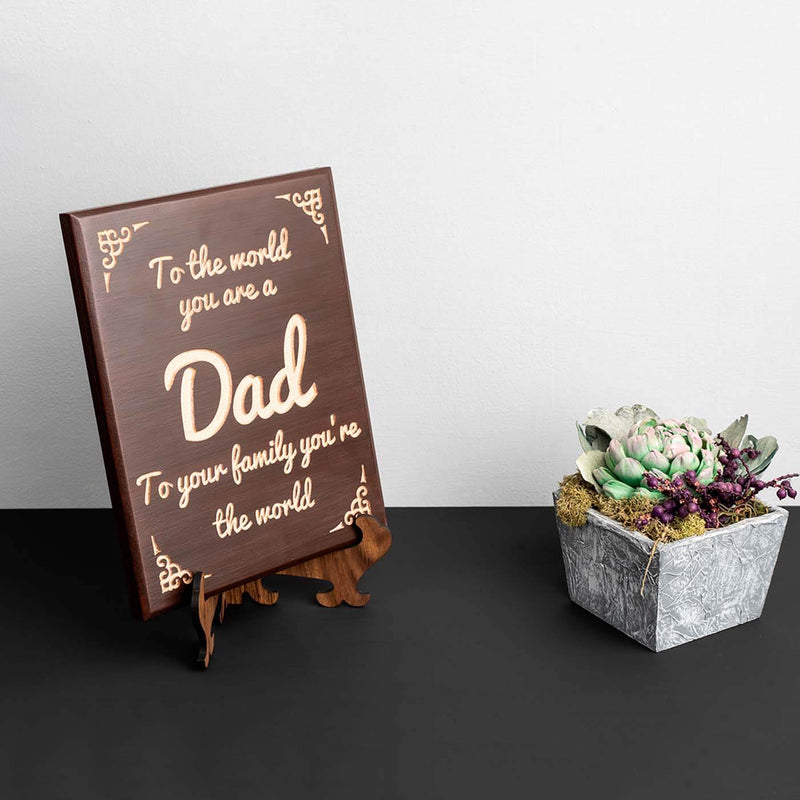 "Dad" Engraved Plaque Walnut Colour - Thoughtful Quote Plaque