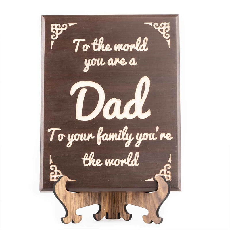 "Dad" Engraved Plaque Walnut Colour - Thoughtful Quote Plaque