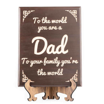 "Dad" Engraved Plaque Walnut Colour - Thoughtful Quote Plaque