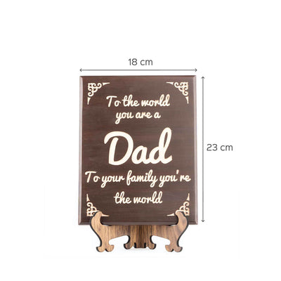 "Dad" Engraved Plaque Walnut Colour - Thoughtful Quote Plaque