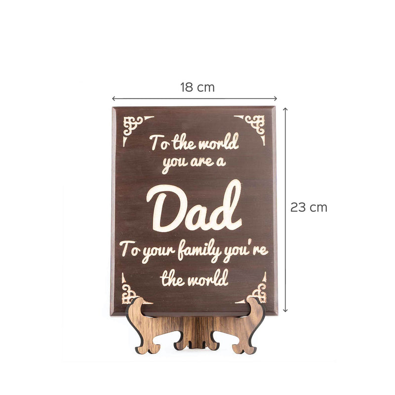 "Dad" Engraved Plaque Walnut Colour - Thoughtful Quote Plaque