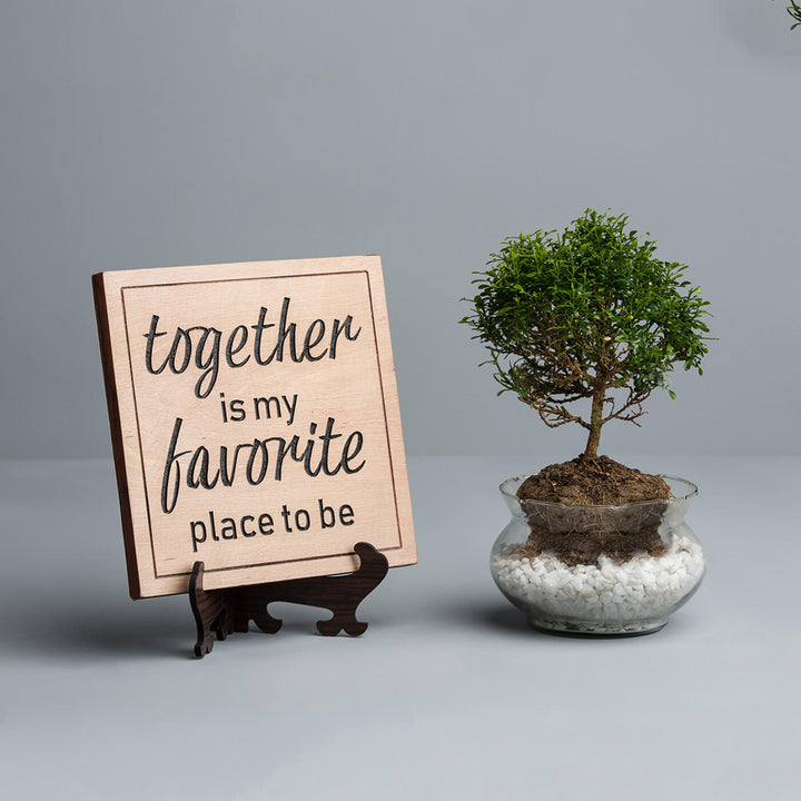 "Together Is My Favourite Place To Be" - Thoughtful Quote Plaque - Personalized Wedding Gift