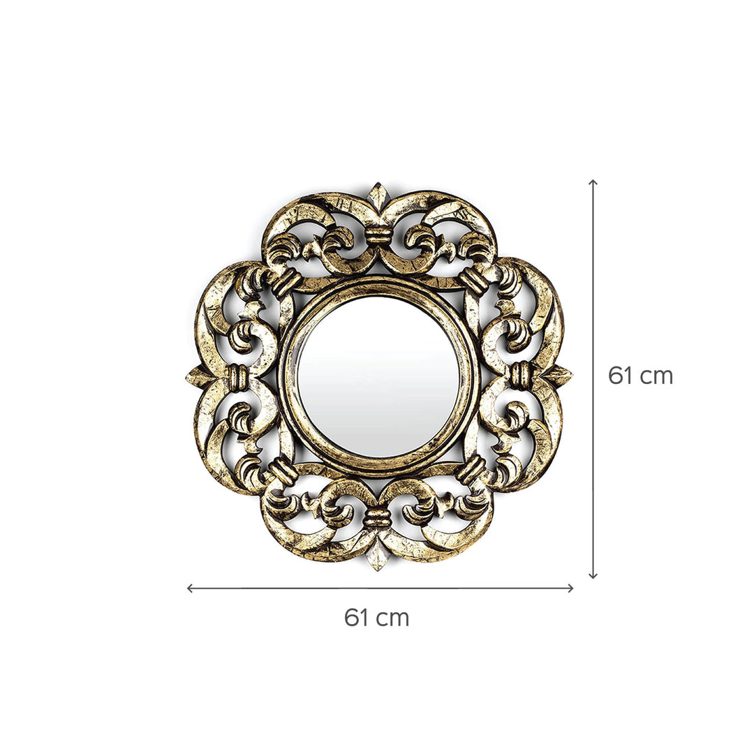 Azaro Wall Mirror - Black and Gold Metal Finish