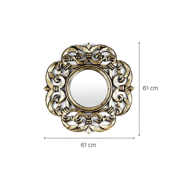 Azaro Wall Mirror - Black and Gold Metal Finish