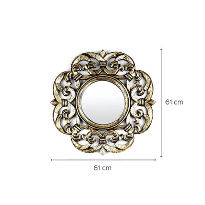 Azaro Wall Mirror - Black and Gold Metal Finish