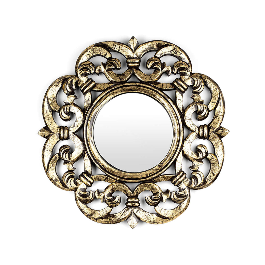 Azaro Wall Mirror - Black and Gold Metal Finish