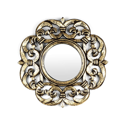 Azaro Wall Mirror - Black and Gold Metal Finish