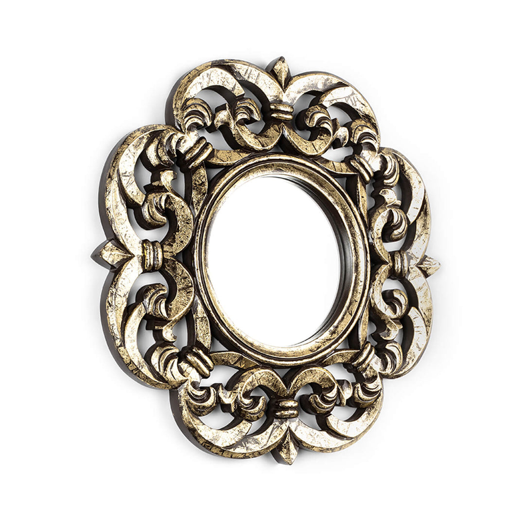 Azaro Wall Mirror - Black and Gold Metal Finish