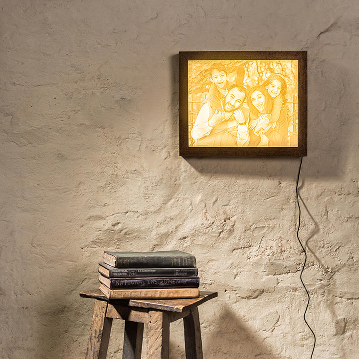 Backlit Engraved Portrait - Handmade Marble