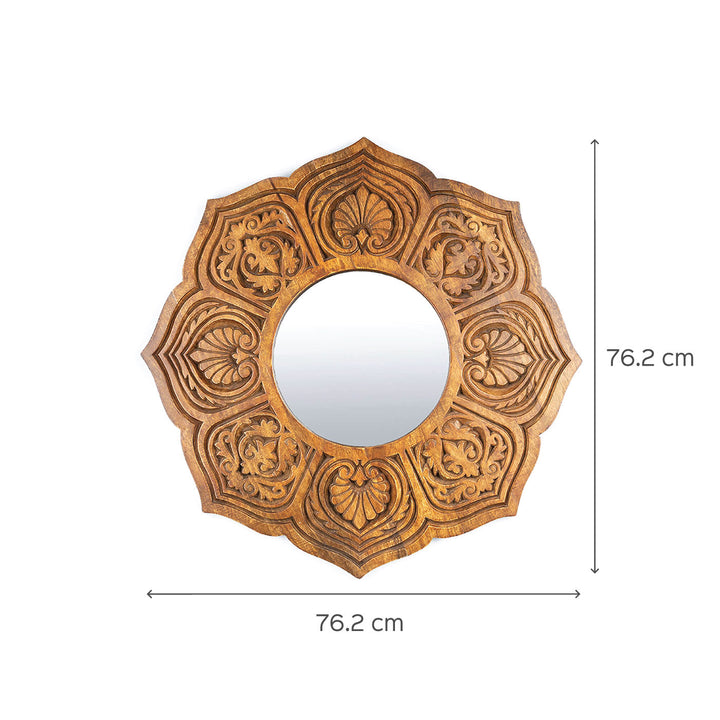 Amanda Wall Mirror - Natural Brown