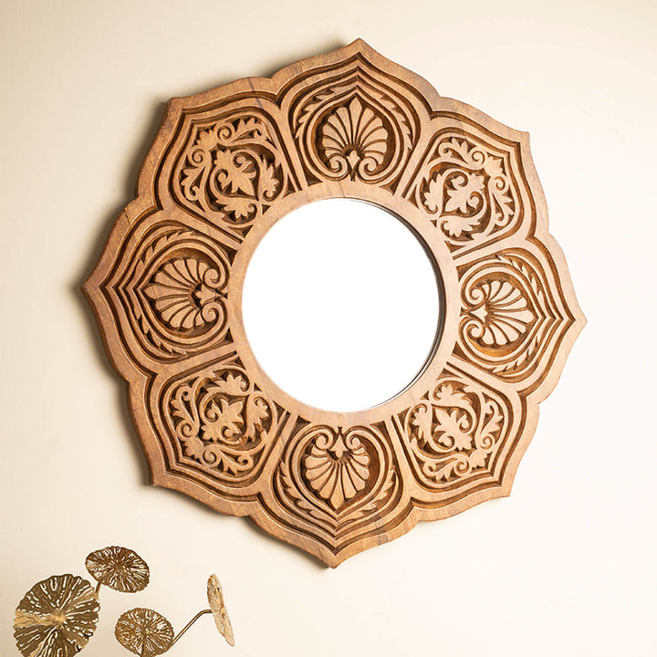 Amanda Wall Mirror - Natural Brown