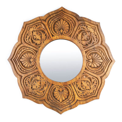 Amanda Wall Mirror - Natural Brown