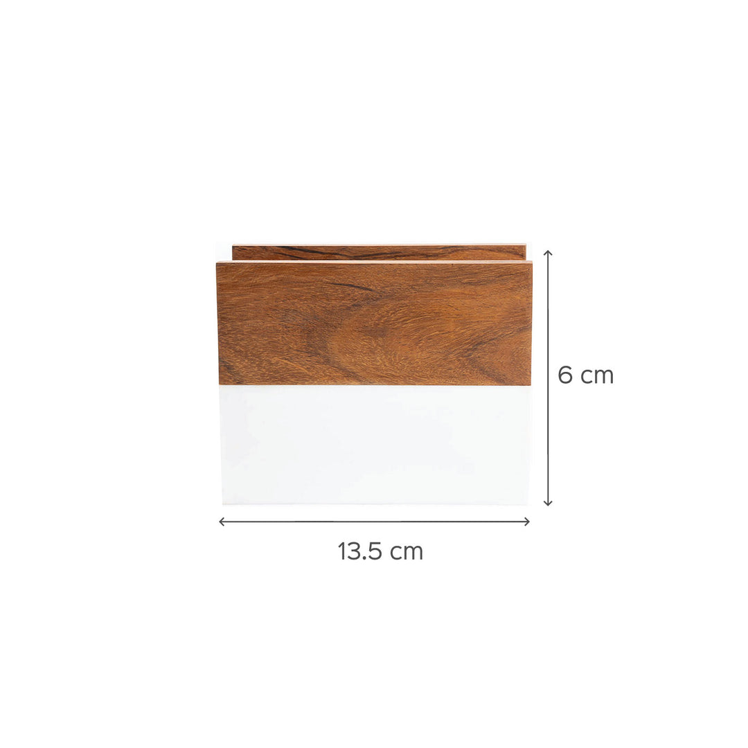 Bella Marble And Wood Tissue Holder