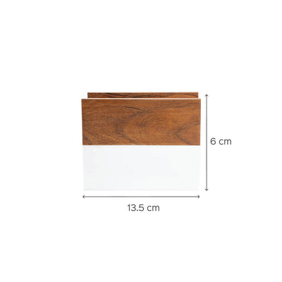 Bella Marble And Wood Tissue Holder