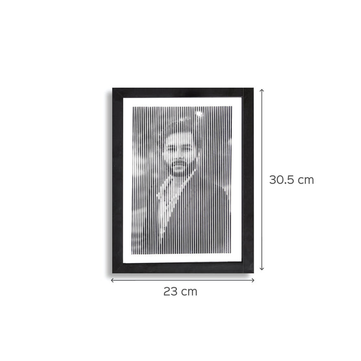 Black & White Retro Style Portrait With Vertical Line Engraving