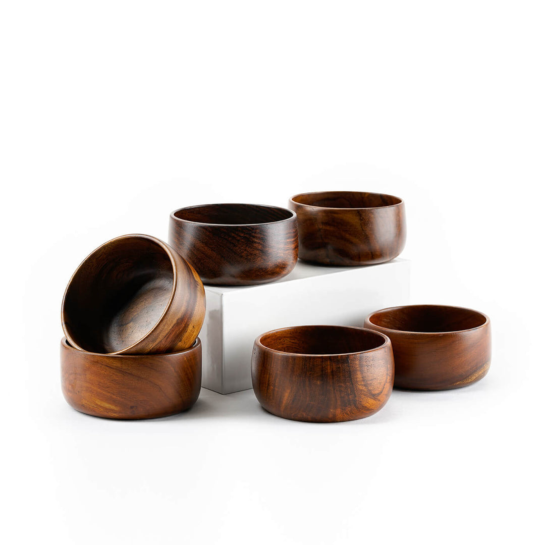 Baro Wooden Bowls - Small Set Of 6
