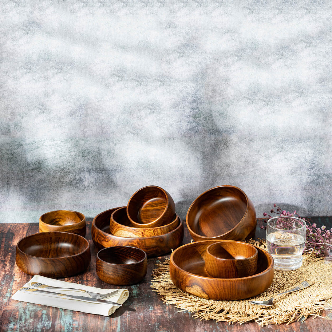 Baro Wooden Bowls - Medium Set Of 2